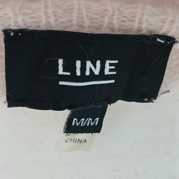 LINE The Label 100% Cashmere Ribbed Pale Pastel Pink Sweater Size Medium - Picture 4 of 5